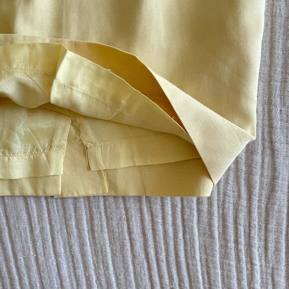 Vintage Silk / Cotton MARK EISEN Yellow Skirt (sz 6) - Picture 4 of 6